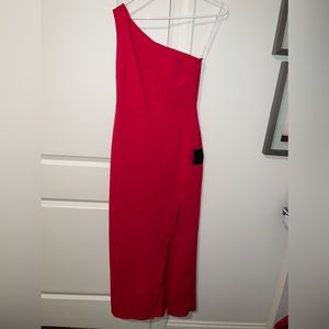 Lulus Good Times Only Hot Pink One-Shoulder Maxi Dress